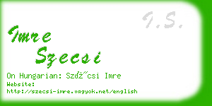 imre szecsi business card